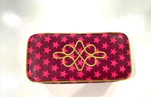 MAC Nutcracker Limited Edition Cosmetic Make-Up Bag Red/Pink Stars - Picture 1 of 11