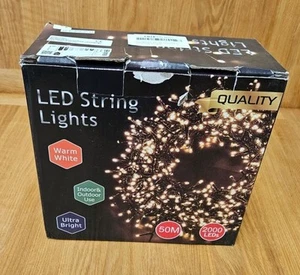 LED String Lights - Indoor/Outdoor - 50M - 2000 LEDS - Warm White - 8 Modes - Picture 1 of 11