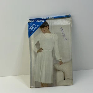 Dress Loose Bateau Scarf Elastic Waist Size 8-12 UNCUT Pattern 5055 Vintage 80s  - Picture 1 of 2