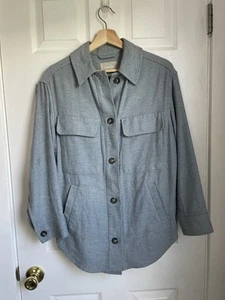 Everlane Womens The Oversized Blue Grey Shirt Jacket Shacket chore size S - Picture 1 of 6