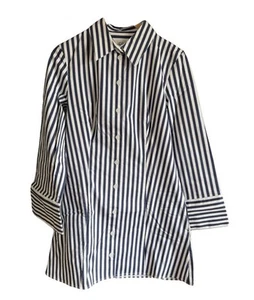BNWT - COS white with blue stripe A-line mini dress - UK 14 - Picture 1 of 5