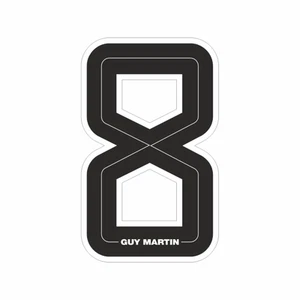 SW A Gloss Laminate sticker of the number 8 for rider Guy Martin X-Large /1262 - Foto 1 di 1