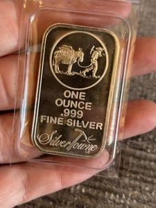 Vintage SilverTowne 1 Feinunze 0,999 Silberbarren Schürfer VERSIEGELT - Bild 1 von 4