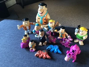 Vintage 1990s Flintstones Figures Mixed Lot Barney Fred And Dino - Picture 1 of 12