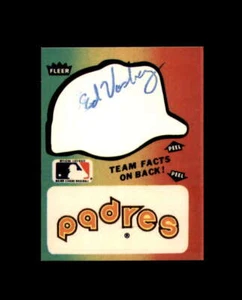 Ed Vosberg Signed 1983 Fleer Team Sticker San Diego Padres Autograph - Picture 1 of 2