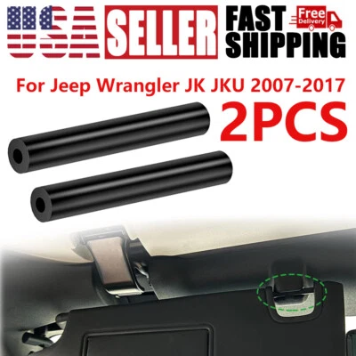 2pcs Black Sun Visor Repair Kit LH & RH Sun Visor For 07-17 Jeep Wrangler JK JKU - Image 1 of 4