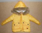 7 For All Mankind Toddlers Yellow Full Zip Hooded Jacket Size 24M Sherpa Lining