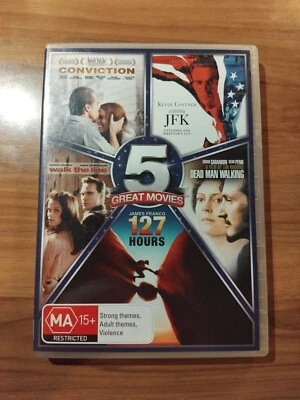 5 Great Movies DVD Conviction/JFK/Dead Man Walking/127 Hours/Walk The Line- VG  - image 1 of 2