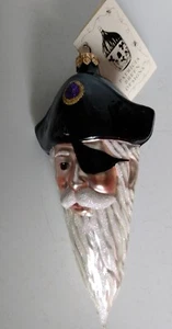 NWT Patricia Breen Pirate Rex Black Purple Gem Glass Christmas Holiday Ornament - Picture 1 of 4