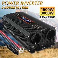 Produktbild - 1500W 3000W Spannungswandler Wechselrichter 12V auf 230V Power Inverter LCD