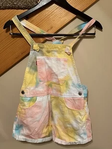Levi's Girls' Jean Shortalls Demin Colorful Tie Dye Size 12 - Picture 1 of 7