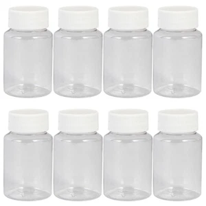 10x Empty Plastic Bottles PillBox Containers Vitamin Capsule Bottles PET 50ml - Picture 1 of 3