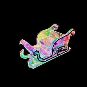 Christmas 3D Rainbow Film Erected Holographic Polygon 140cm Sleigh LED Glimmerin - Picture 1 of 5