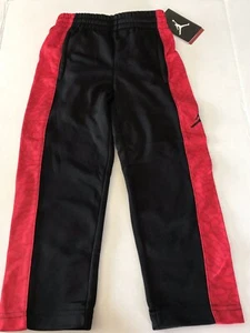 NIKE Air Jordan Boys Therma-Fit Jogger Sweat Pants BLACK Red Youth Boys Size 4 - Picture 1 of 5