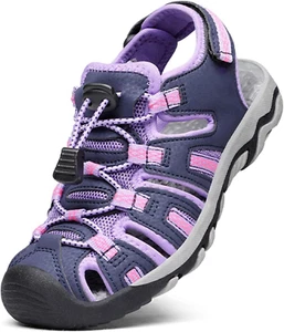 Boys Girls Summer Outdoor Athletic Sport Sandals Walking Hiking Hook and Loop Ad - Picture 1 of 12