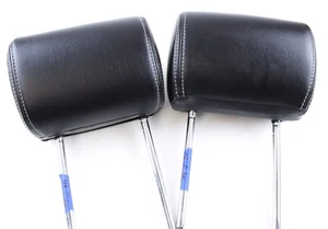 Juego de 2 reposacabezas de asiento trasero Nissan Cube 2009-2014 cuero negro puntada blanca - Imagen 1 de 5