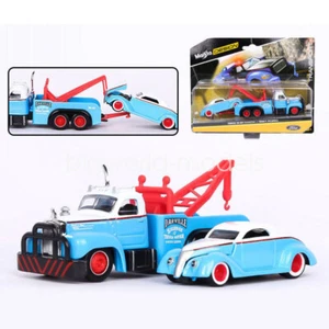 1/64 Scale Tow Truck Trailer with 1937 Ford Model Toys Set Diecast Kids Playset - Picture 1 of 5