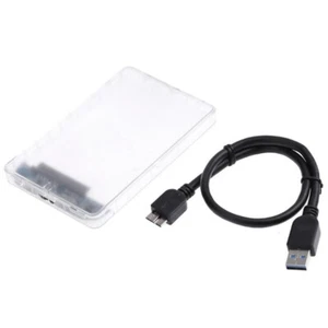 1Pc USB 3.0 Micro External Hard Drive Enclosure Transparent External Case for - Photo 1/12