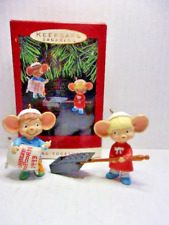 Hallmark 1993 Popping Good Times Ornament Hang Together Set Mice Popcorn Vintage
