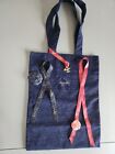 NIB Auth Chanel Beaute VIP Gift Blue Shopper Tote Bag Ribbon Charm Flower