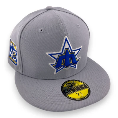 New Era Seattle Mariners 40th Anniversary Patch Grey/Tie Dye UV 59FIFTY Hat - Image 1 of 4