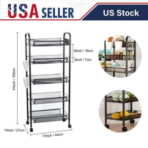 5 Tier Fruit Basket for Kitchen Stackable Fruit and Vegetable Storage Cart - Picture 1 of 15