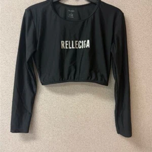 RELLECIGA Women's Size Large Black Swim Shirt Rashguard Long Sleeve Crop Top - Picture 1 of 8
