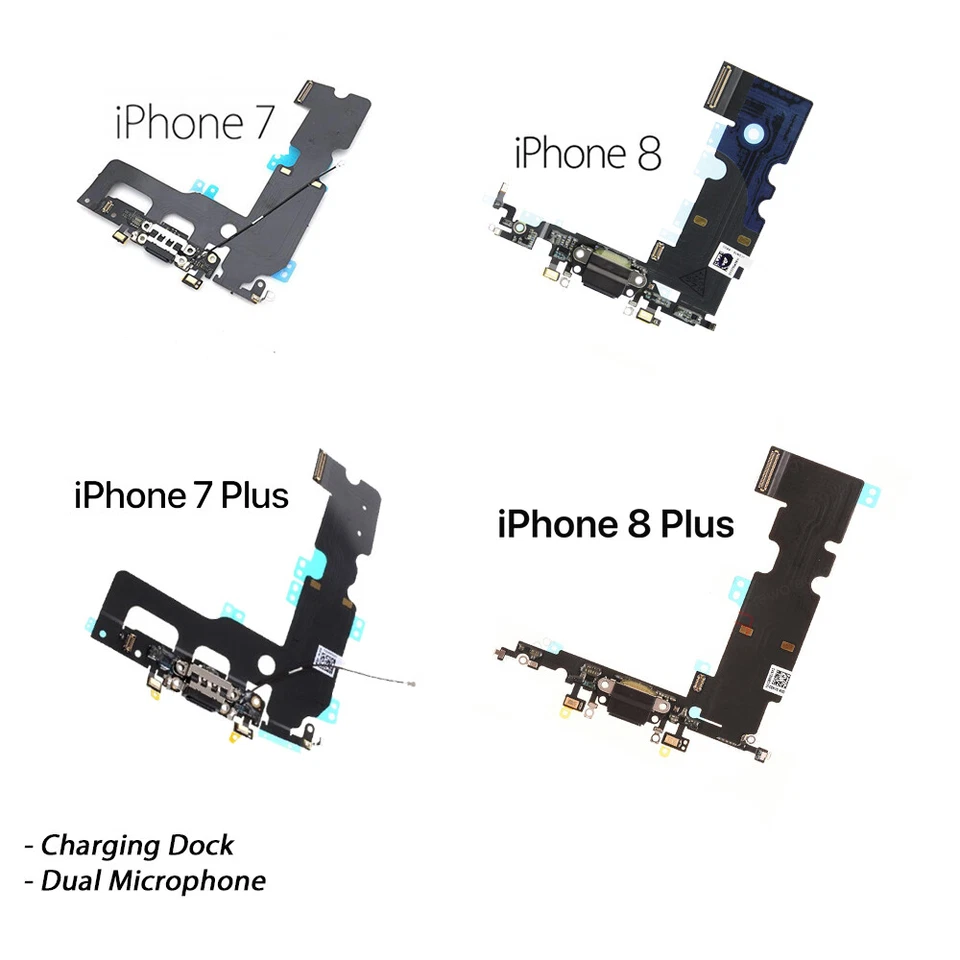 iPhone 7, 7 Plus, iPhone 8, 8 Plus Charging Port Dock Microphone Replacement NEW - Image 1 of 1