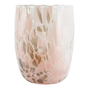 Murano Glass Drinking Art Tumbler Pink Bronze Handmade Venice Italy - Picture 1 of 6