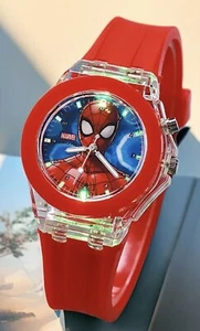 RELOJ MARVEL SPIDERMAN analógico numerado iluminado banda de silicona roja para niños ¡NUEVO! - Imagen 1 de 2