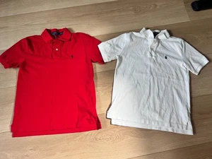 Polo Ralph Lauren Basic Mesh Polo T-Shirt for Boys Red & White Size M (10-12) - Picture 1 of 5