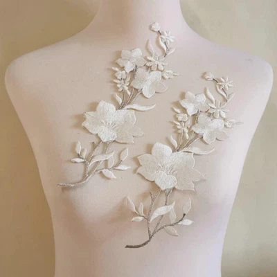New Plum Blossom Flower Applique Clothing Embroidery Patch Fabric Sticker Iron o - Image 1 of 2