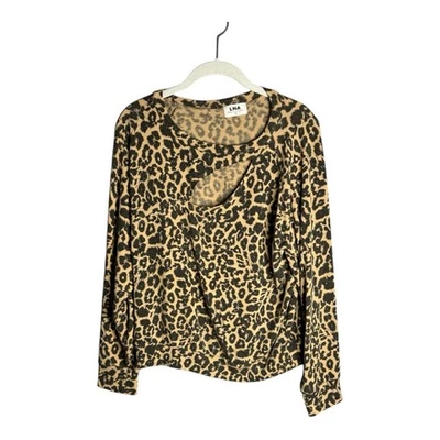 Suéter LNA Marrón y Negro Leopardo Corte Frontal Talla Mediana Foto 1 de 4