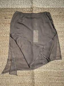 Krizia Tan Double Panel Stitch Covered Buttons Silk Sheer Panties & Skirt 42 NWT - Picture 1 of 18