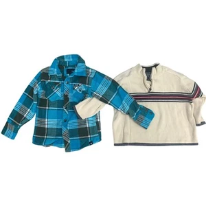 Lot of 2 Hurley The Childrens Place Baby Boy 3T Long Sleeve Plaid Shirt Sweater - Picture 1 of 3