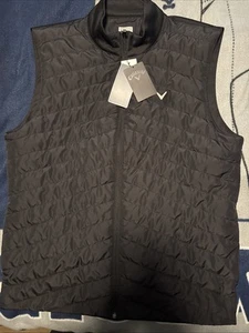 Callaway Quilted Puffer Vest Mens L Tradewinds Black Full Zip Golf Performance - Picture 1 of 10