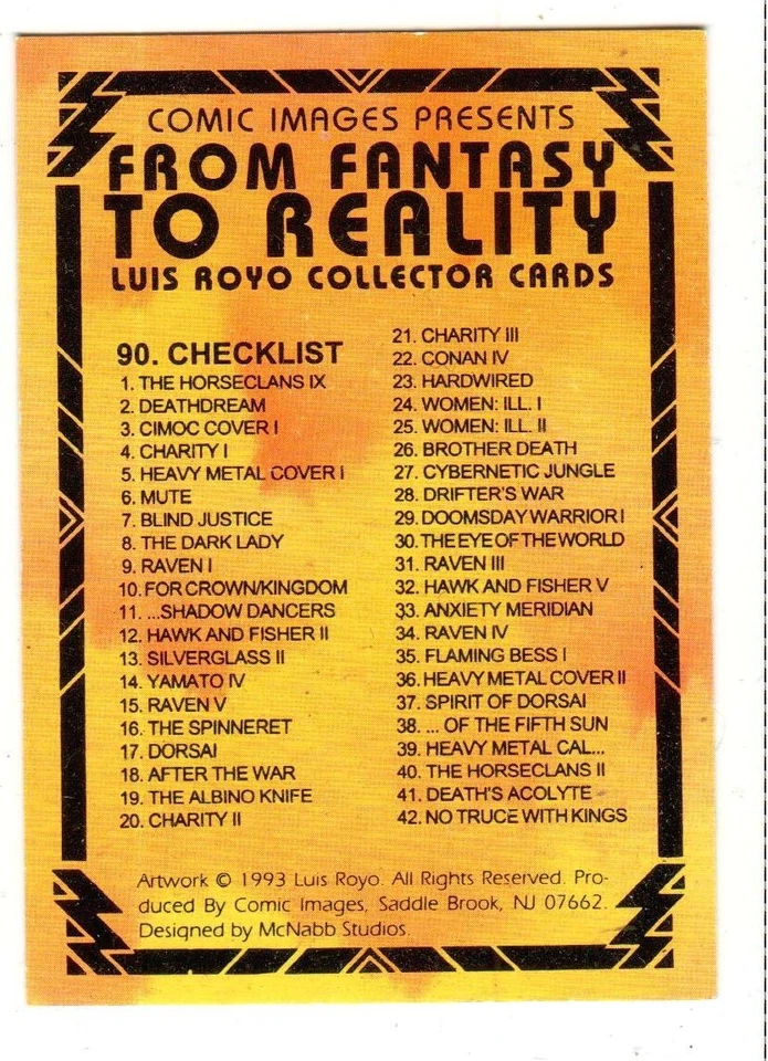 Luis Royo DE LA FANTASÍA A LA REALIDAD - SERIE 1 Tarjetas Base Única y Prisma - 1993 Foto 1 de 1