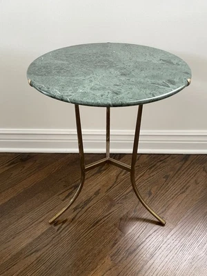 Стол из мрамора и бронзы Cedric Hartman середины века боковой/конец «AE» - Изображение 1 из 4