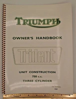 Manual del propietario Triumph Trident 1969 unidad construcción 750 c.c. 3 cilindros #116 Foto 1 de 4