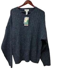 Vtg Eddie Bauer Fernline New Zealand Wool Knoll Woolen Great Britian Sweater XL - Picture 1 of 9