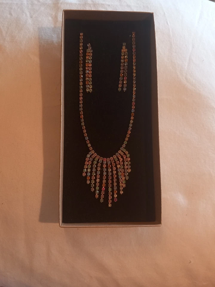 Juego de joyas de diamantes pastel vintage medio adorno década de 1950 Foto 1 de 4