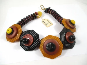 ** Vintage Original Button Necklace Art Necklace - Picture 1 of 4