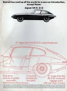 1966 Jaguar XKE 2+2 "Added Headroom" Anuncio impreso original - Imagen 1 de 1