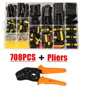 708Pcs 1-6 Pin Car Automotive Waterproof Electrical Wire Connector Plug Kit Set - Picture 1 of 21