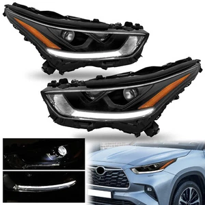 Pair LED DRL Projector Headlights w/LED High/Low For 2020-2023 Toyota Highlander - Picture 1 of 15