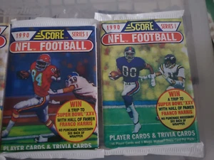 1990 Score NFL Football Serie 1 und Serie 2 insgesamt 4 Packungen 64 Karten - Bild 1 von 4