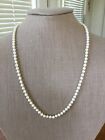 Knotted Round Freshwater Pearl Necklace With Sterling Clasp 21”