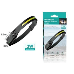 TORCIA LAMPADA DA TESTA LAVORO A LED 3W LUCE BIANCA RICARICABILE USB PORTATILE - Foto 1 di 5