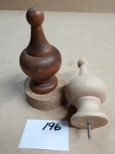 Lot of 2 NOS Wooden Finials #196 - Picture 1 of 3