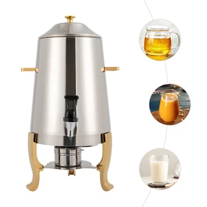 Hot Beverage Dispenser Coffee Chafer Stainless Steel Hot Drink Tea Dispenser 13L - Picture 1 of 23
